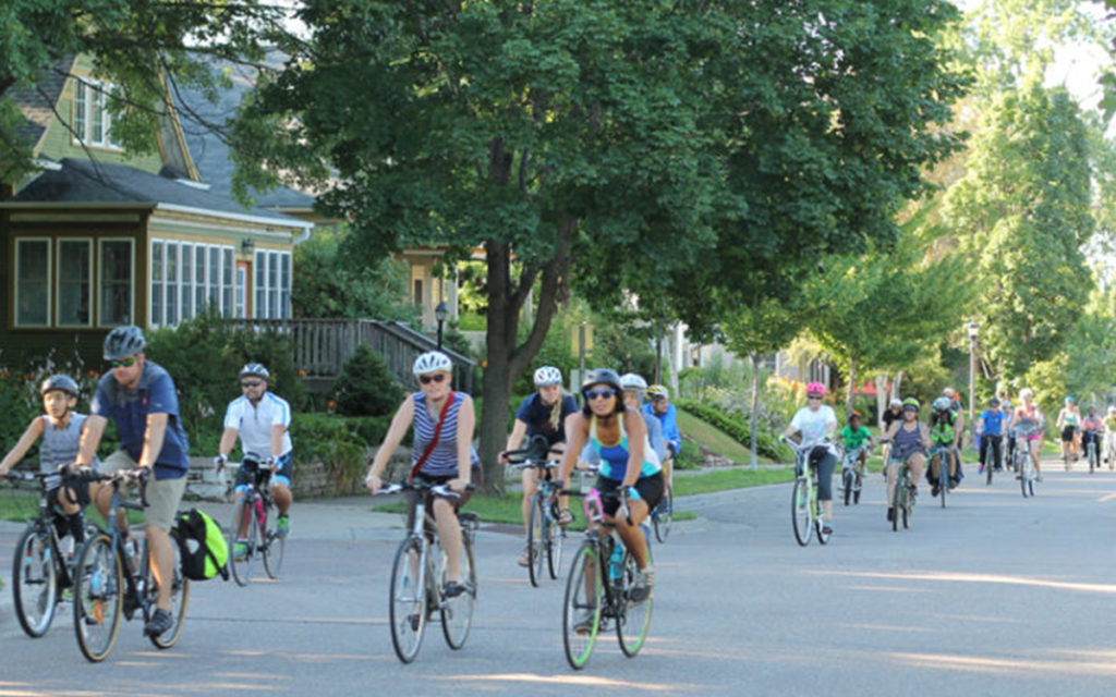 People biking on a slow roll