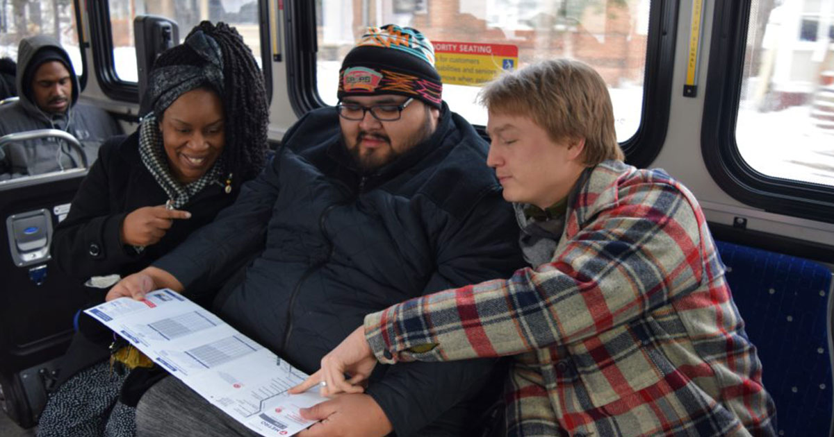 Metro bus riders