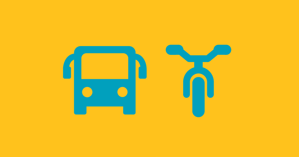 icons of bus and bike side by side