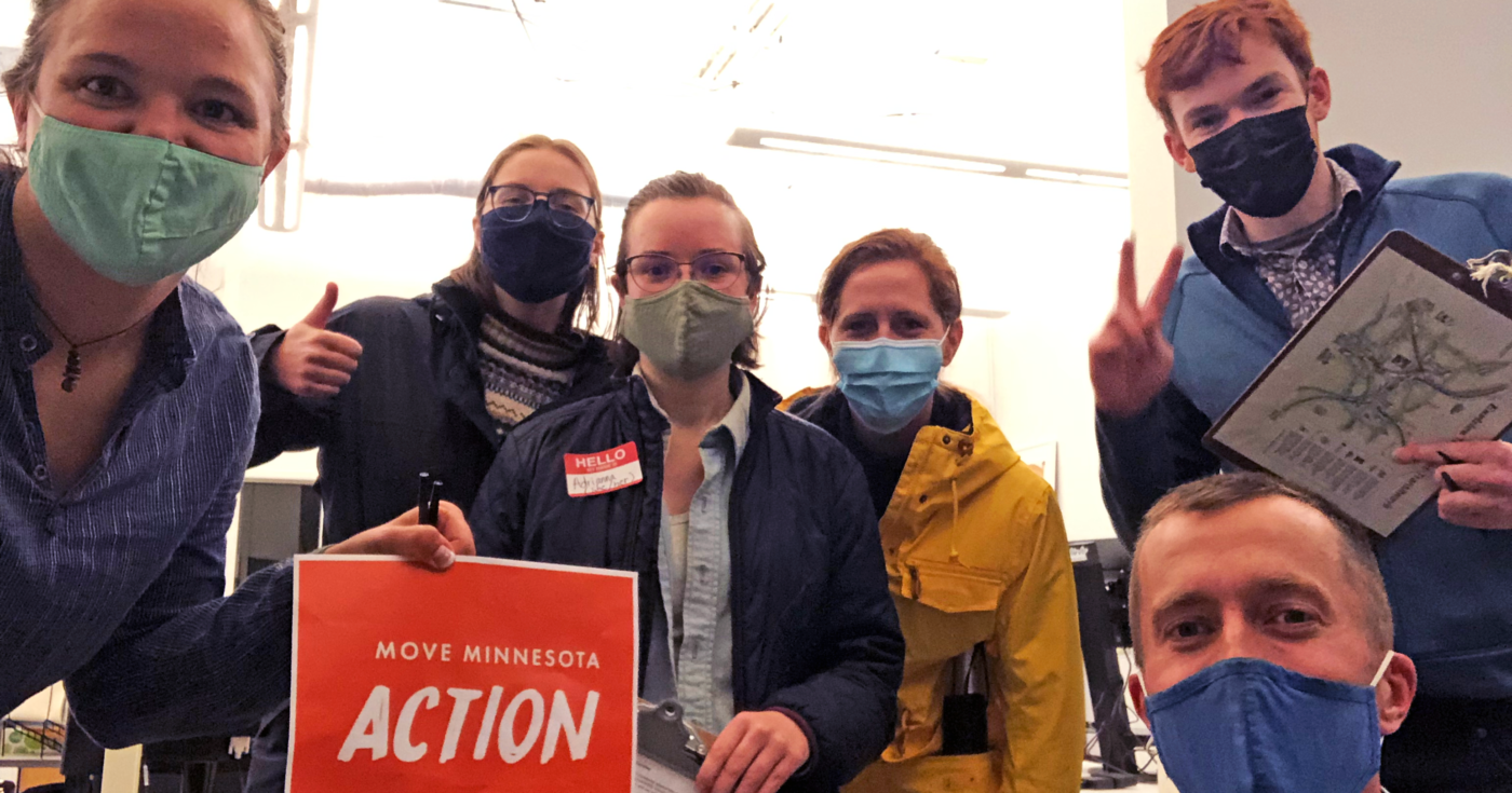 Volunteer team at the Move Minnesota Action office