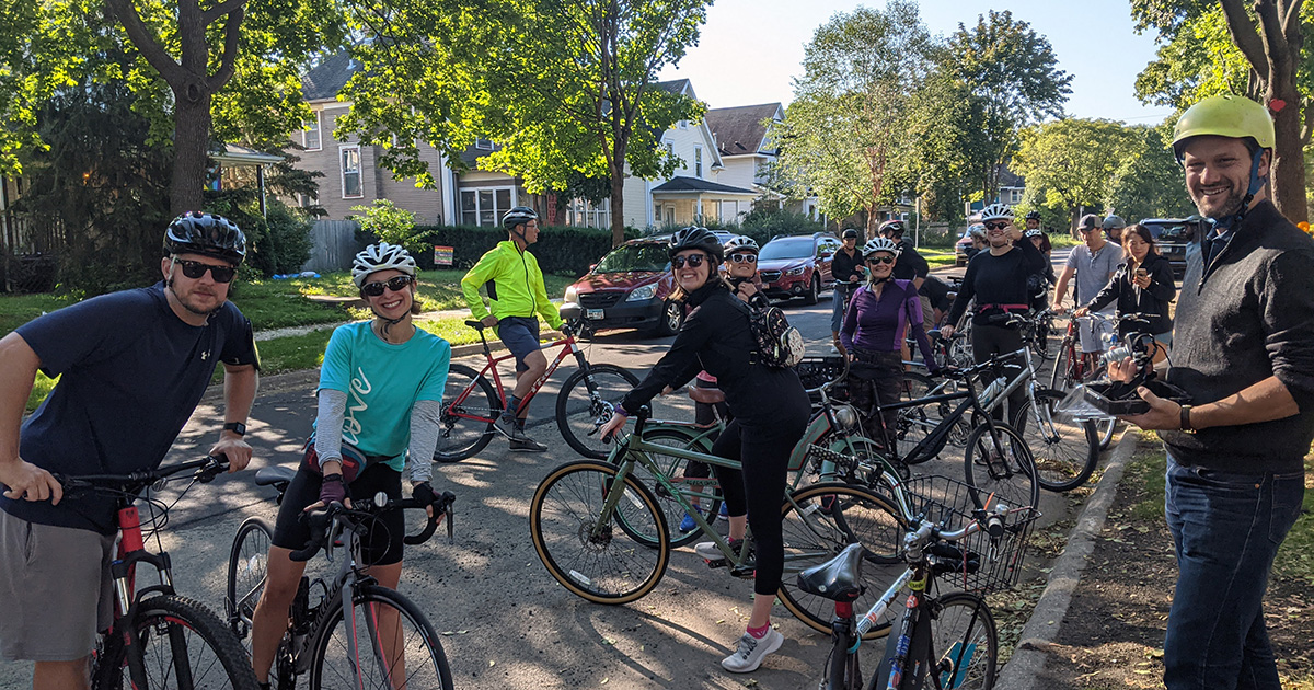 Group photo from Move Minnesota board bike ride.