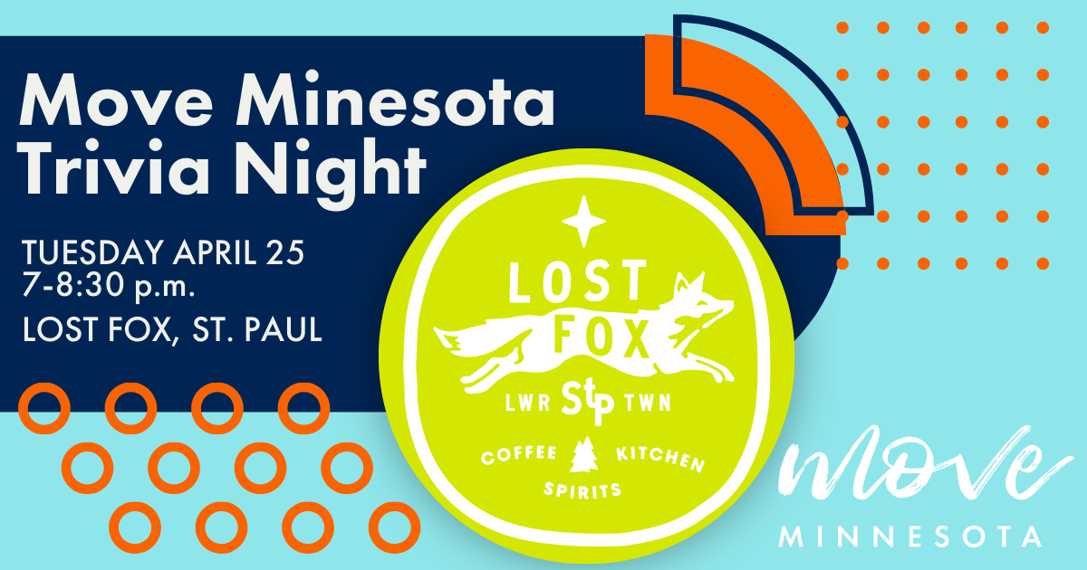 Graphic image reading "Move Minnesota Trivia Night" with the logo of the location, Lost Fox