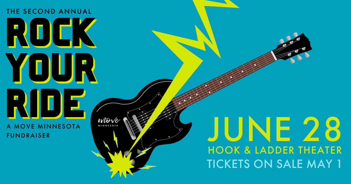 Rock Your Ride logo featuring an electric guitar with a green lightning bolt on a blue background