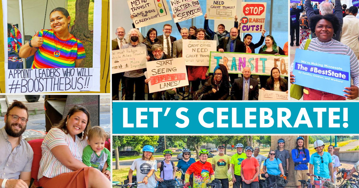 Let's Celebrate! vent graphic features photos of smiling Move Minnesota supporters and partners.