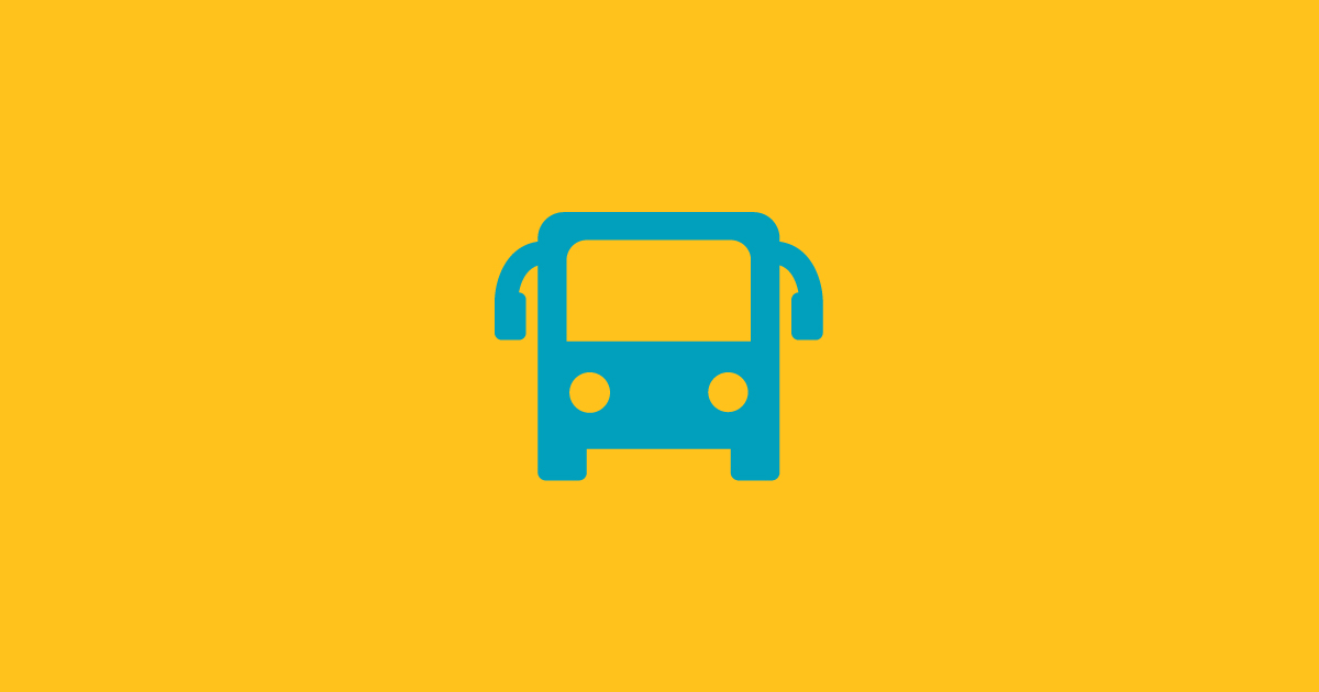 Bus icon on yellow background